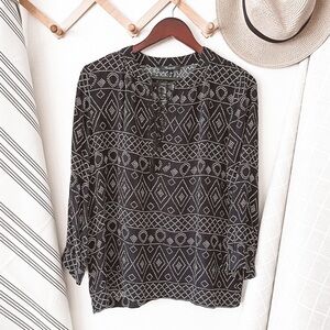 Madewell Lace-Up Peasant Top in Caravan Print